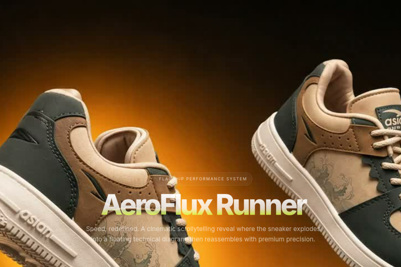 AeroFlux Runner — Scrollytelling Product Reveal, a project by 8orbits