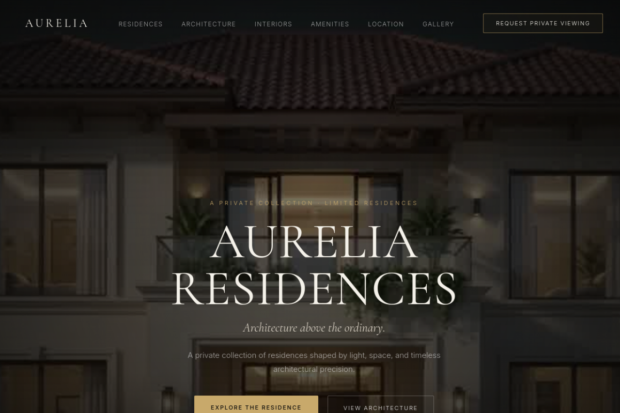 Aurelia Residences — Luxury Architecture Showcase, a project by 8orbits