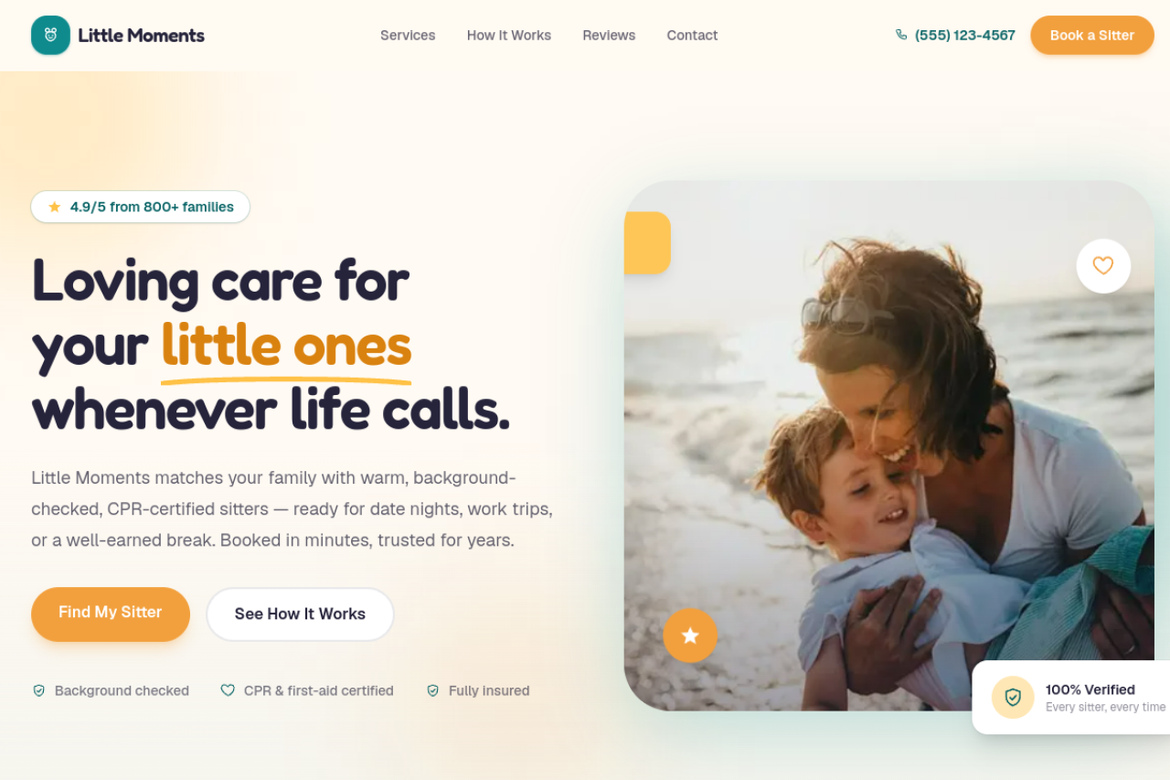 Little Moments Care — Trusted Childcare Booking, a project by 8orbits