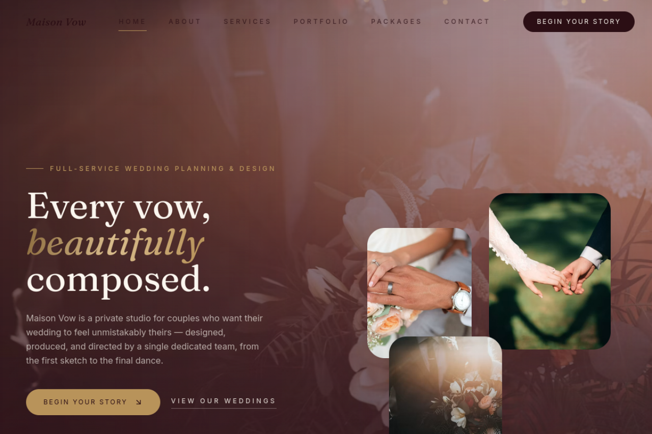 Maison Vow — Luxury Wedding Planning, a project by 8orbits