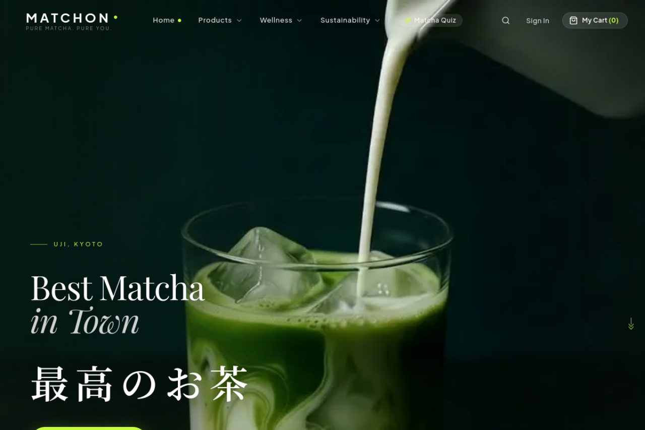 MATCHON — Ceremonial Matcha Shop, a project by 8orbits
