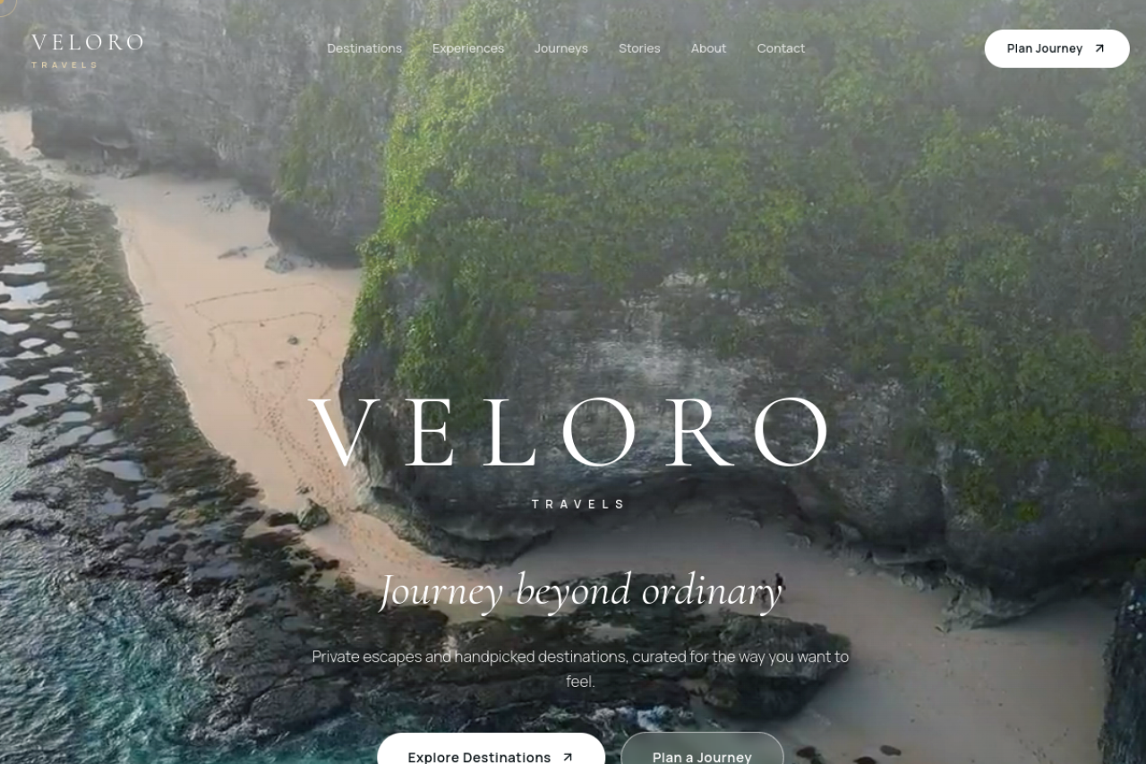 Veloro Travels — Luxury Travel Journeys, a project by 8orbits